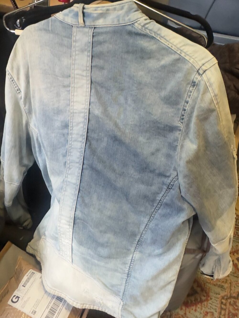 Diesel Two-Tone Distressed Denim Jacket - Picture 13 of 15
